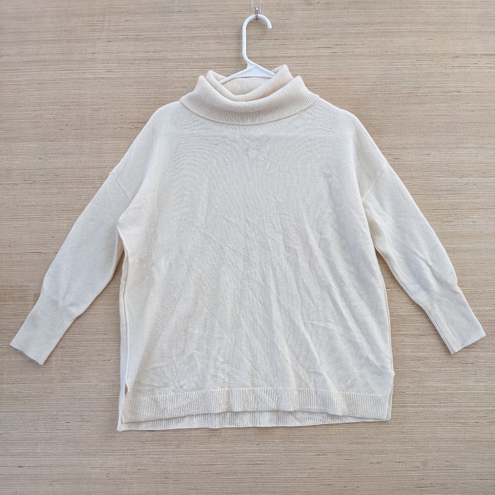 Joie Turtleneck Sweater Women's XS Ivory Beige Long Sleeve Cashmere Wool 2.2881